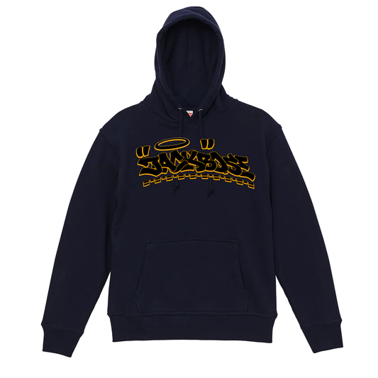 NAVY GRAFITY LOGO HOODIE